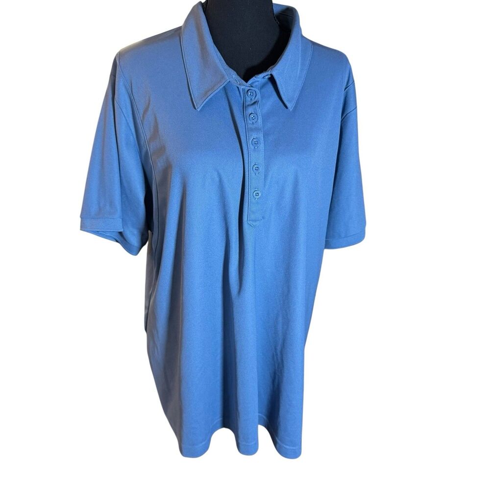 Ogio Polo Shirt Mens 3XL Blue Performance Golf‎ Split Hem Lightweight collared